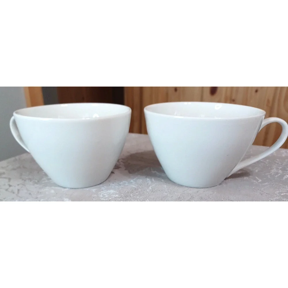Crate & Barrel 2 Large 14 oz White Porcelain 3